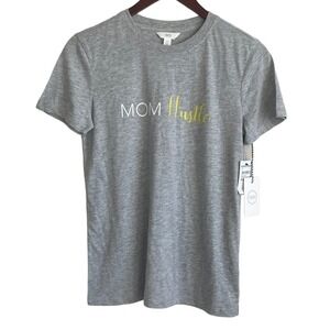 1901 Women Graphic Tee M Gray Mom Hustle‎ Cotton Blend NWT Nordstrom